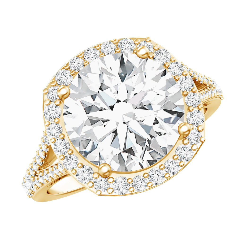 IGI Certified Lab Grown Diamond Statement Engagement Ring with Split Shank