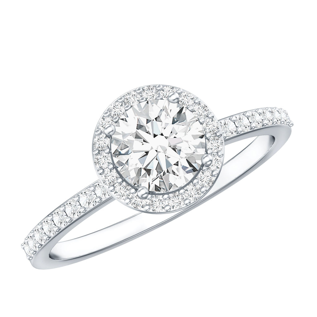 IGI Certified 1 CT Lab Grown Diamond Round Engagement Ring