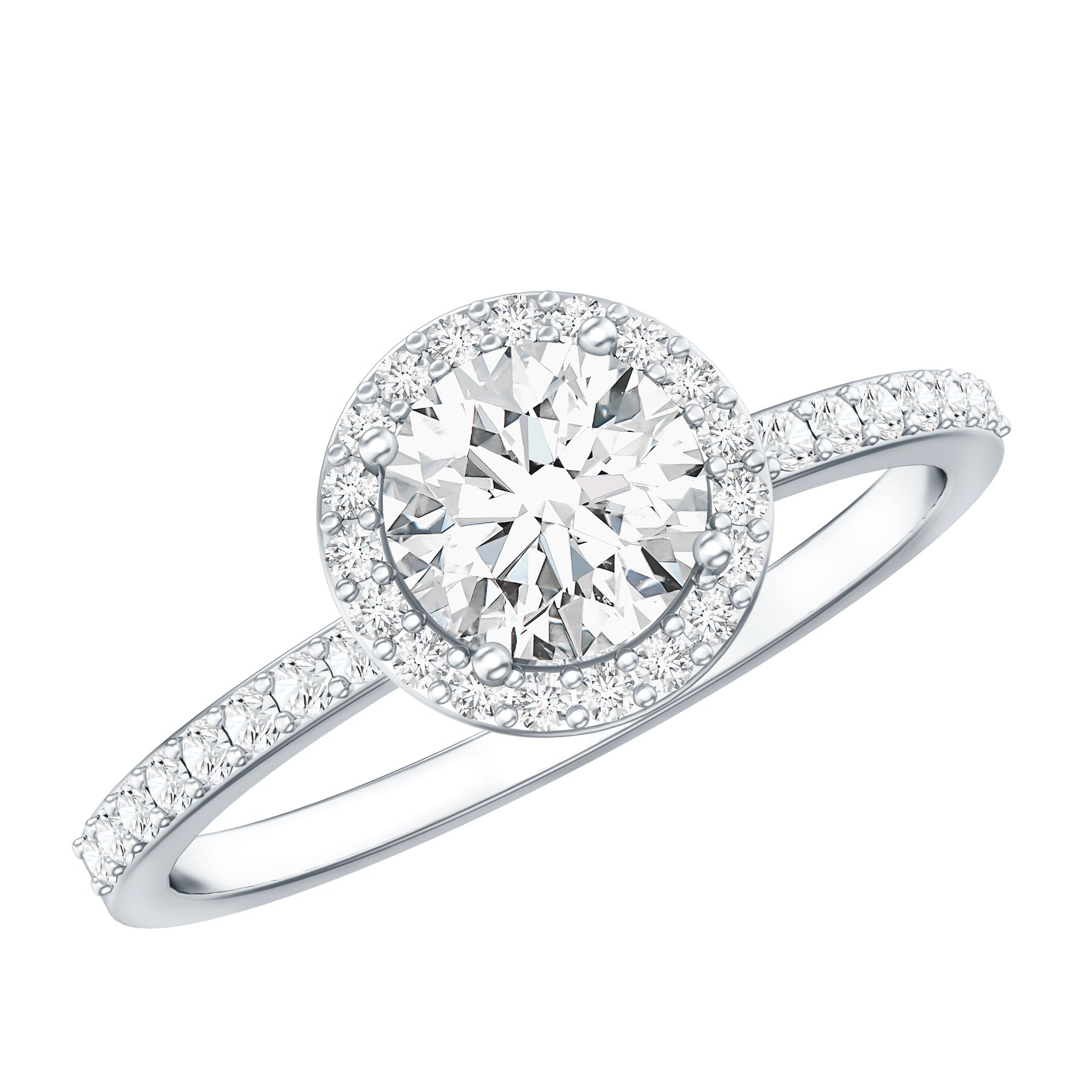 IGI Certified 1 CT Lab Grown Diamond Round Engagement Ring
