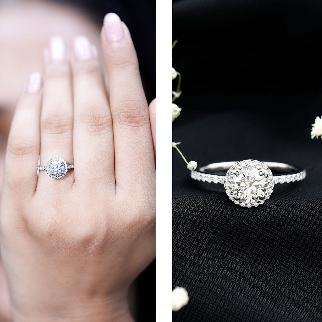IGI Certified 1 CT Lab Grown Diamond Round Engagement Ring