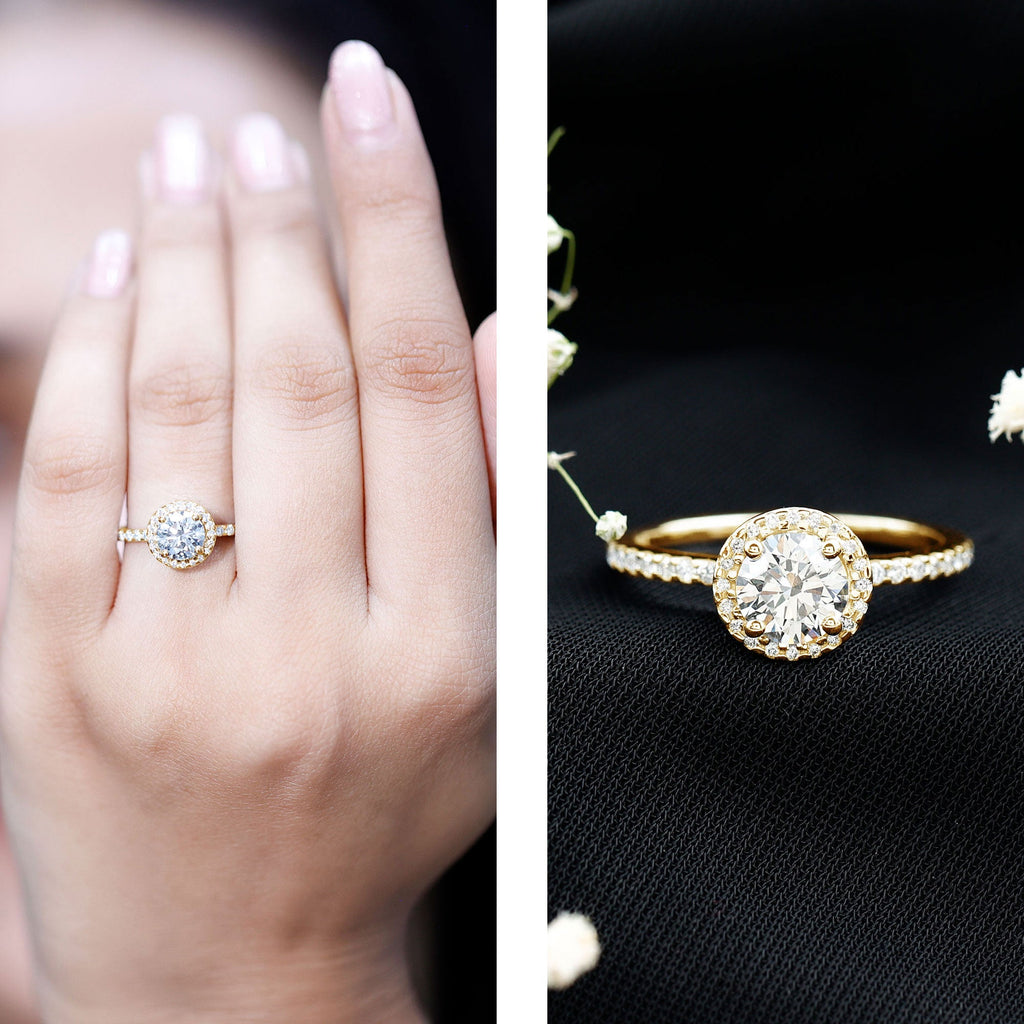 IGI Certified 1 CT Lab Grown Diamond Round Engagement Ring