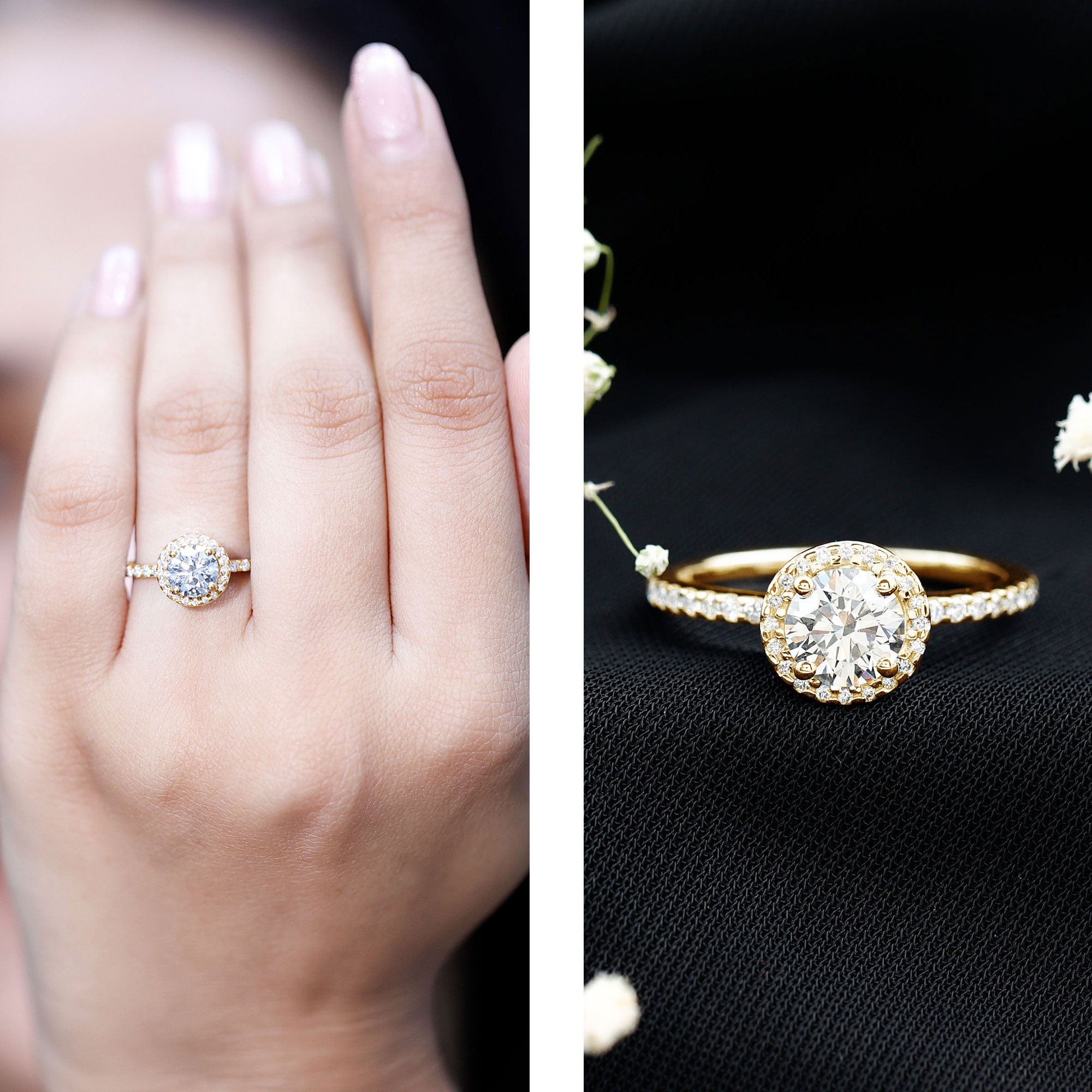 IGI Certified 1 CT Lab Grown Diamond Round Engagement Ring