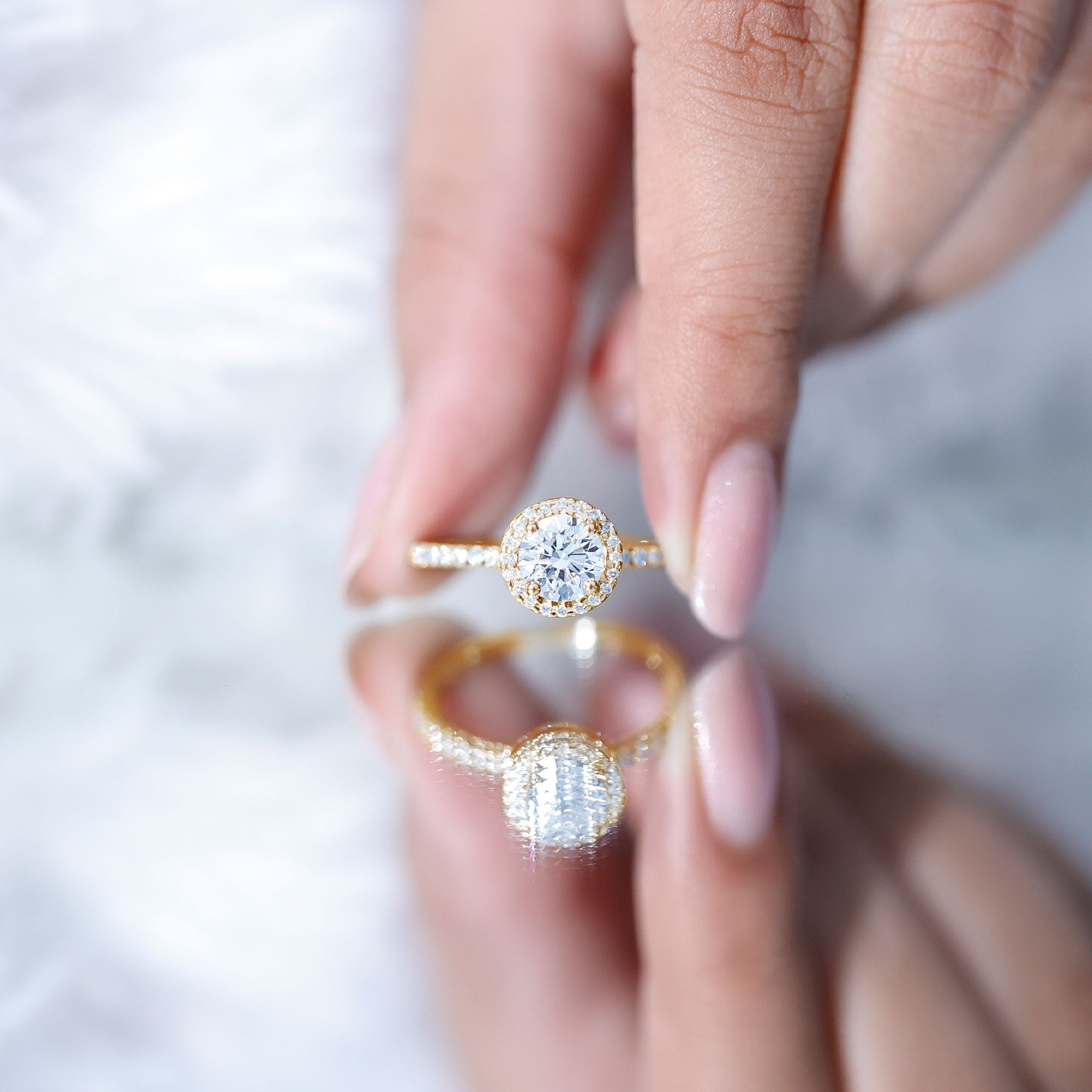 IGI Certified 1 CT Lab Grown Diamond Round Engagement Ring