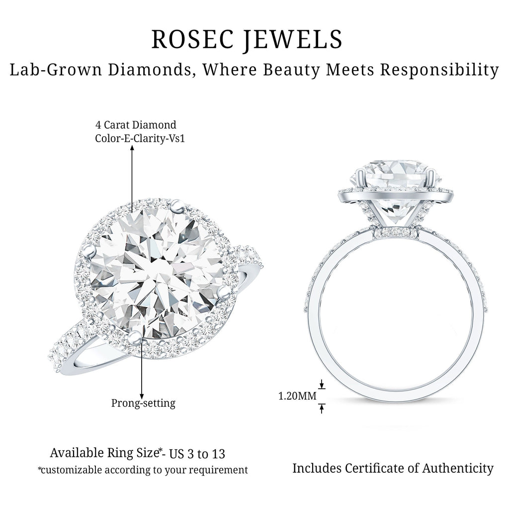 4 Carat Lab Grown Diamond Cocktail Engagement Ring with IGI Certificate