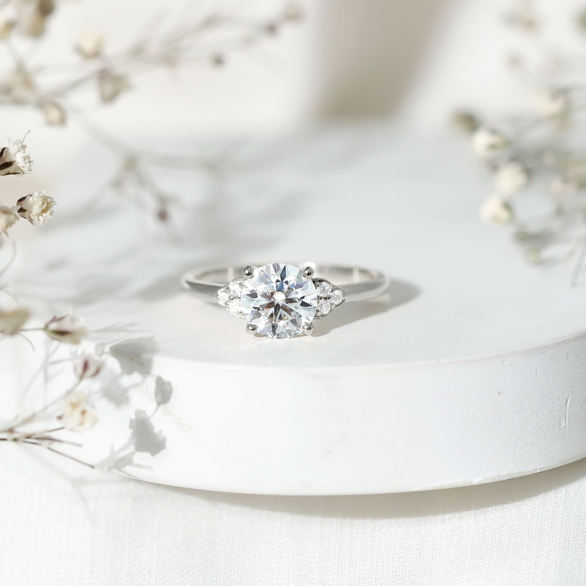 Prong Set Moissanite Classic Engagement Ring For Her