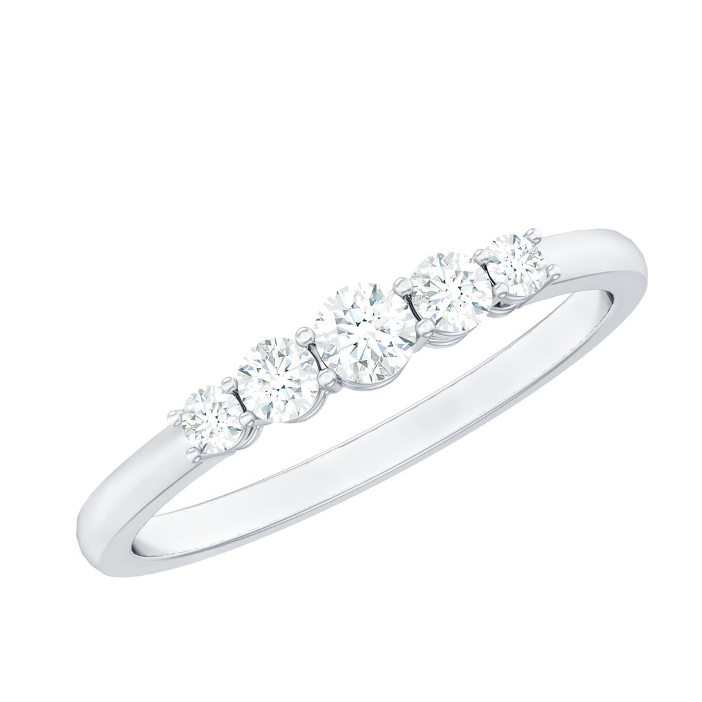Round Cut Moissanite Five Stone Promise Ring