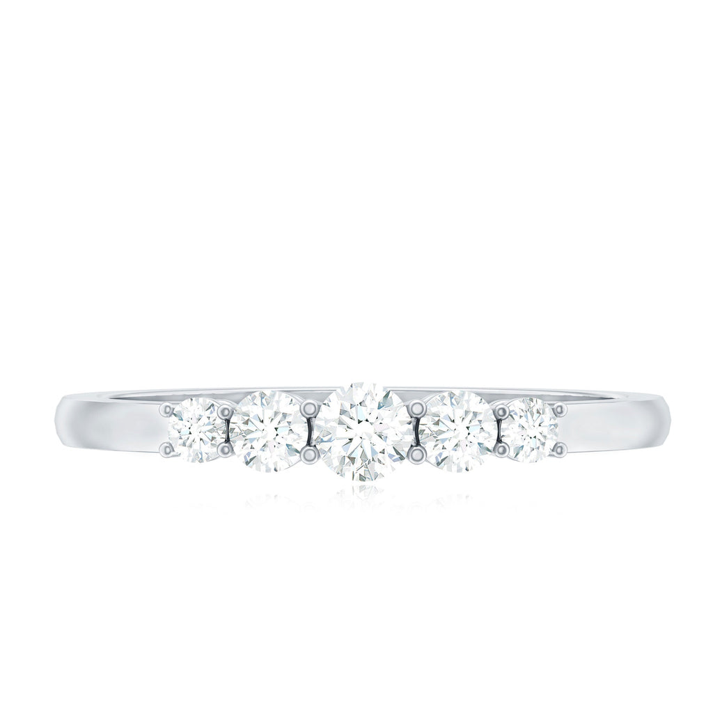 Round Cut Moissanite Five Stone Promise Ring