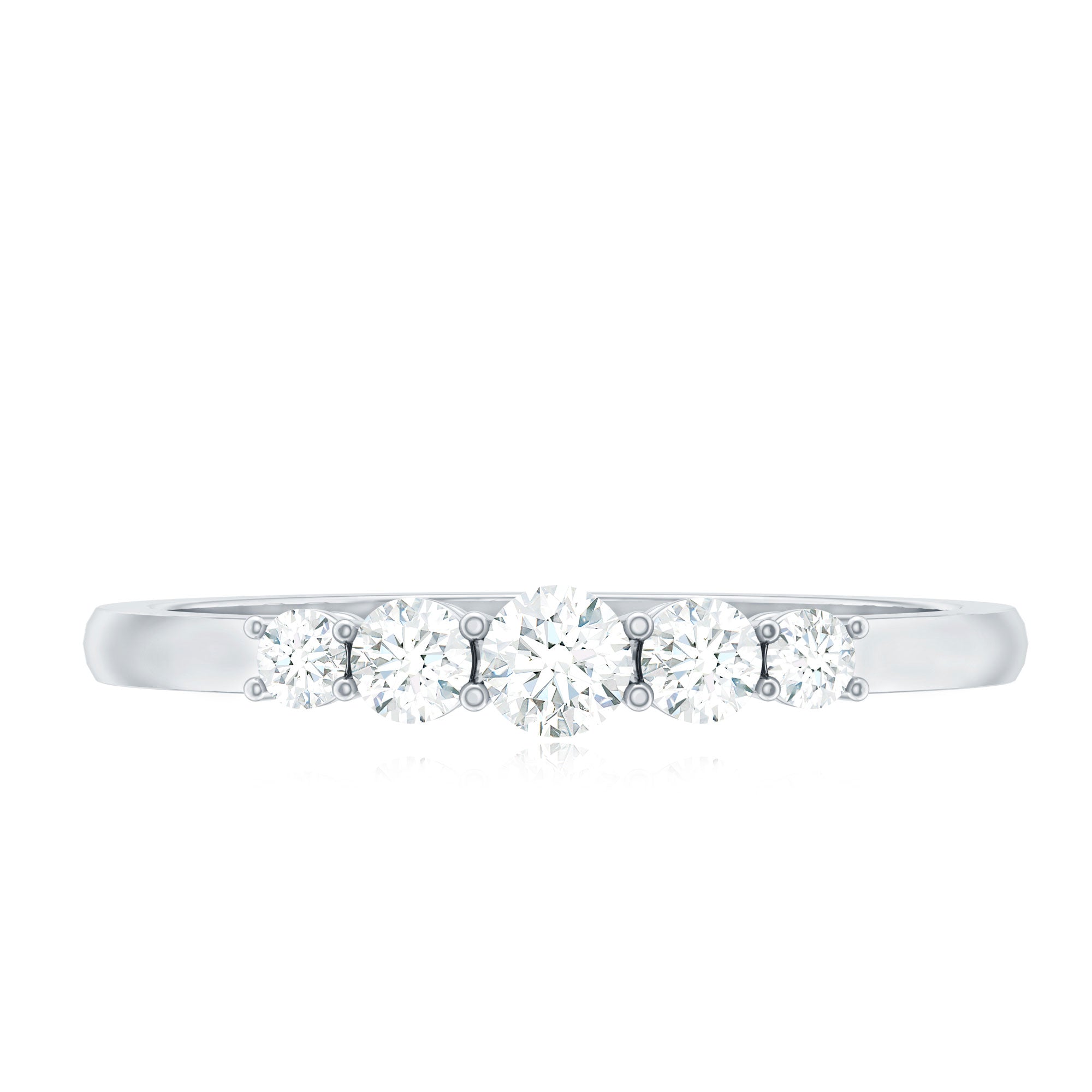 Round Cut Moissanite Five Stone Promise Ring