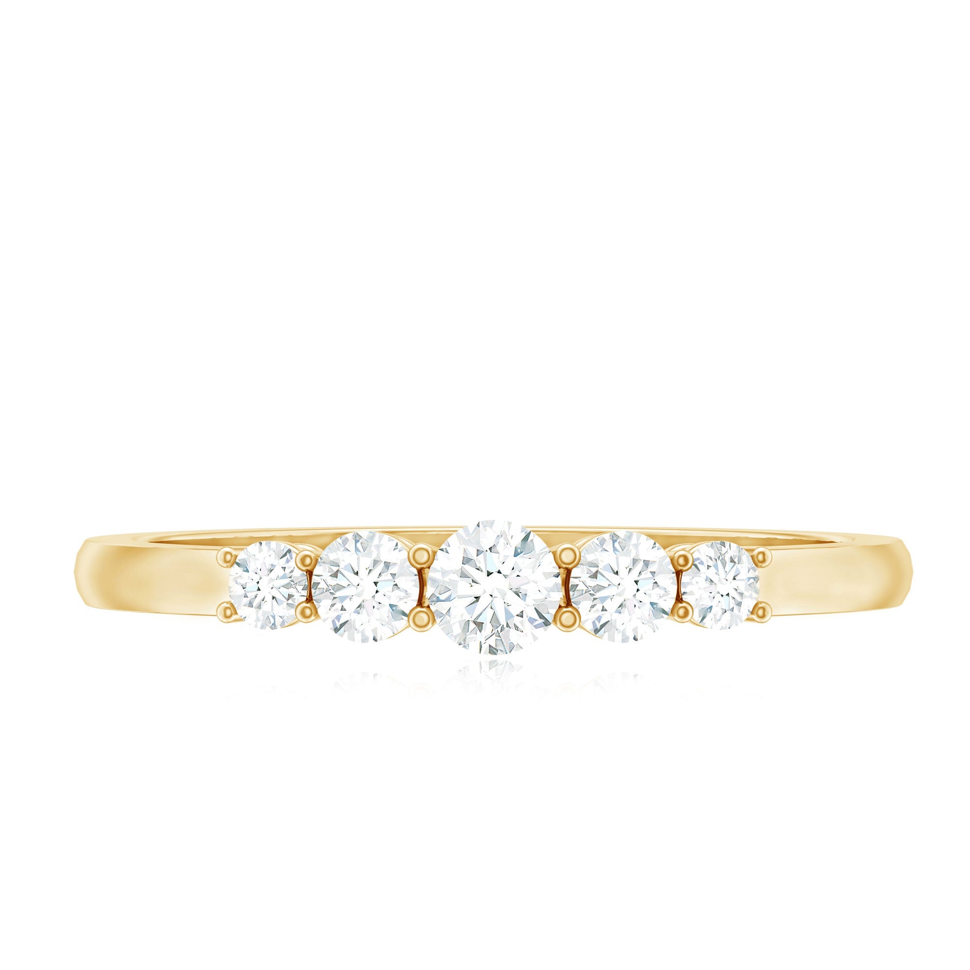 Round Cut Moissanite Five Stone Promise Ring