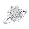 Certified Natural Diamond Flower Engagement Ring