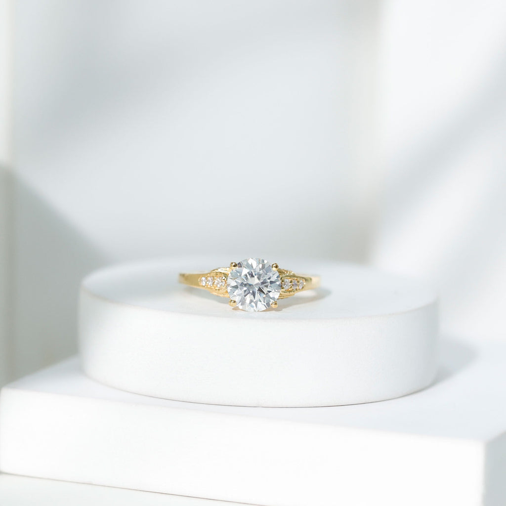 Brilliant Cut D-VS1 clarity Moissanite Engagement Ring for Women
