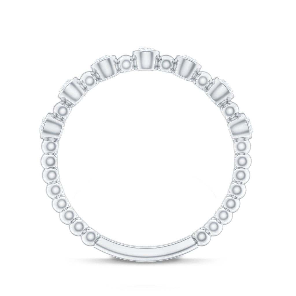 Real Diamond Stackable Eternity Ring with Beaded Details