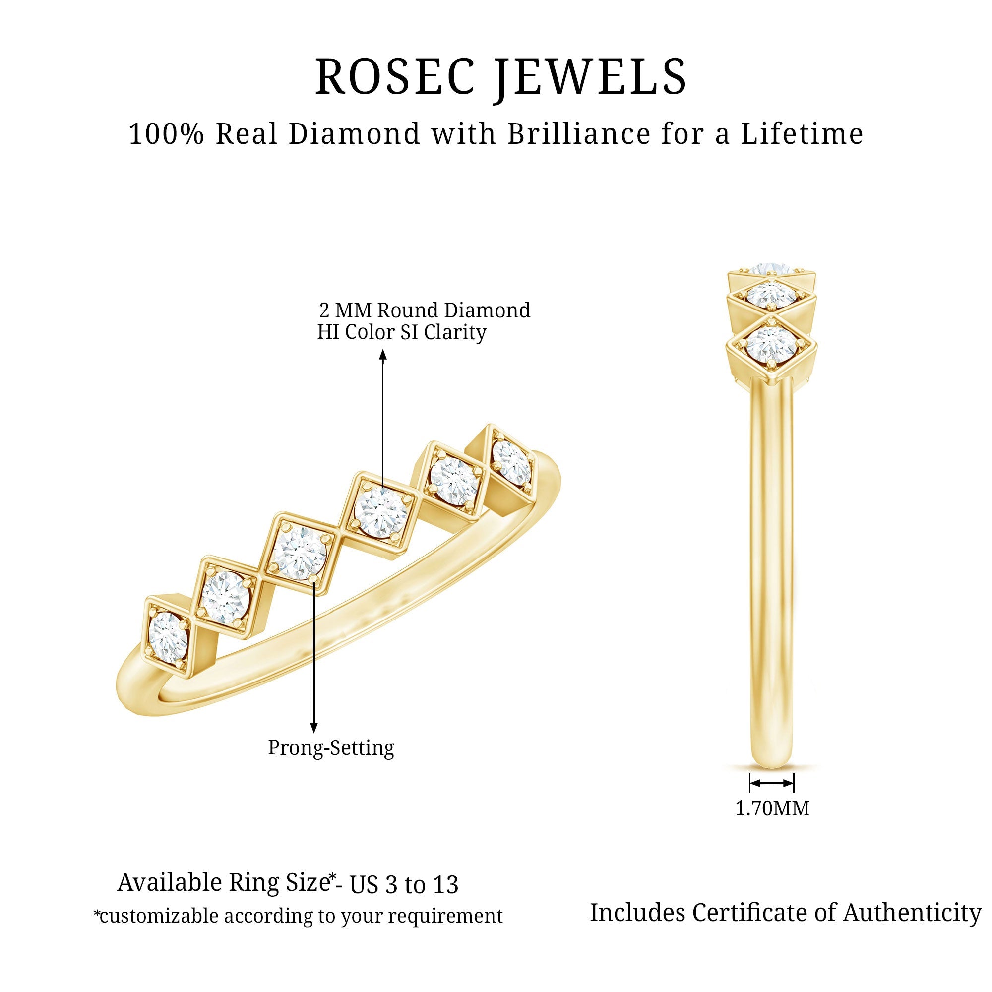 Minimal Diamond Geometric Half Eternity Ring