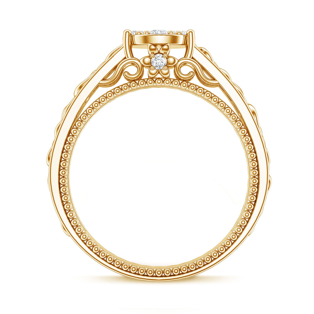 Illusion Real Diamond Celtic Knot Band Ring for Women