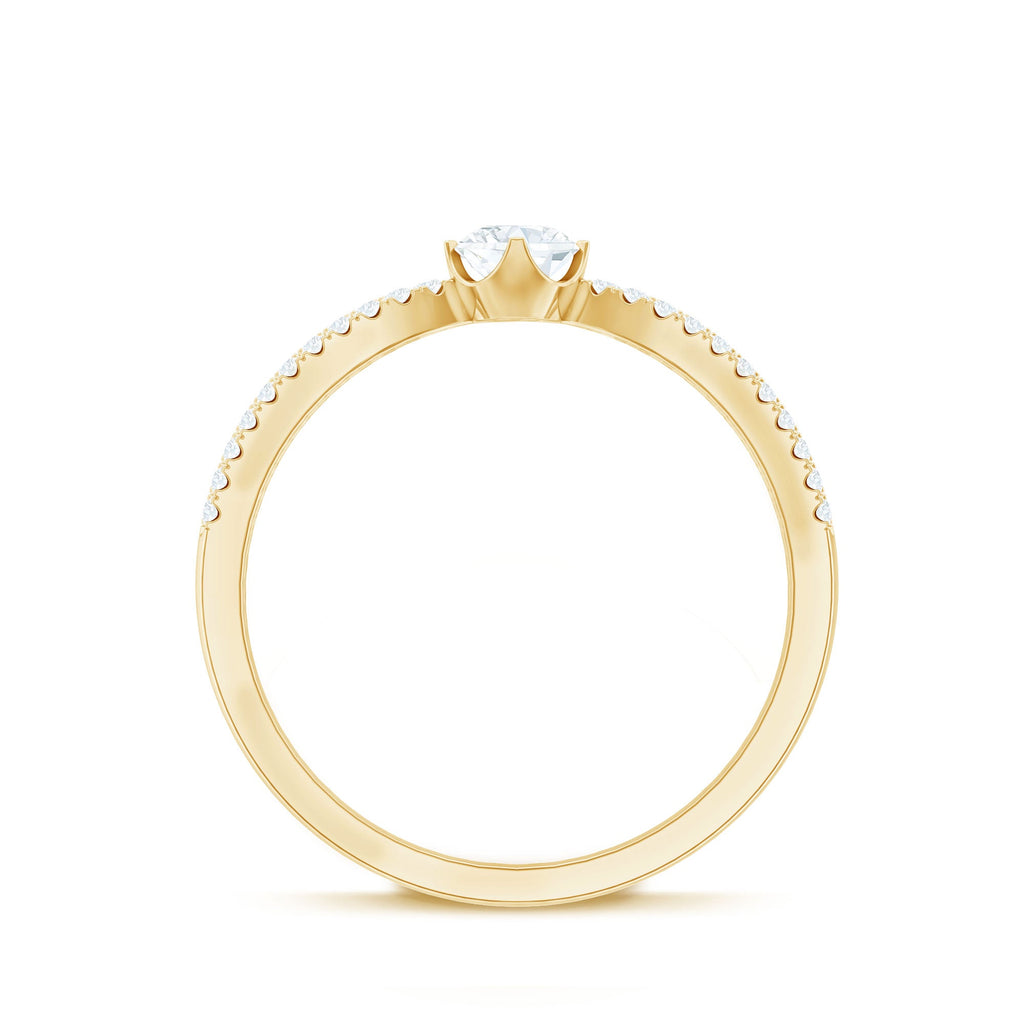 Diamond Solitaire Engagement Ring With Split Shank