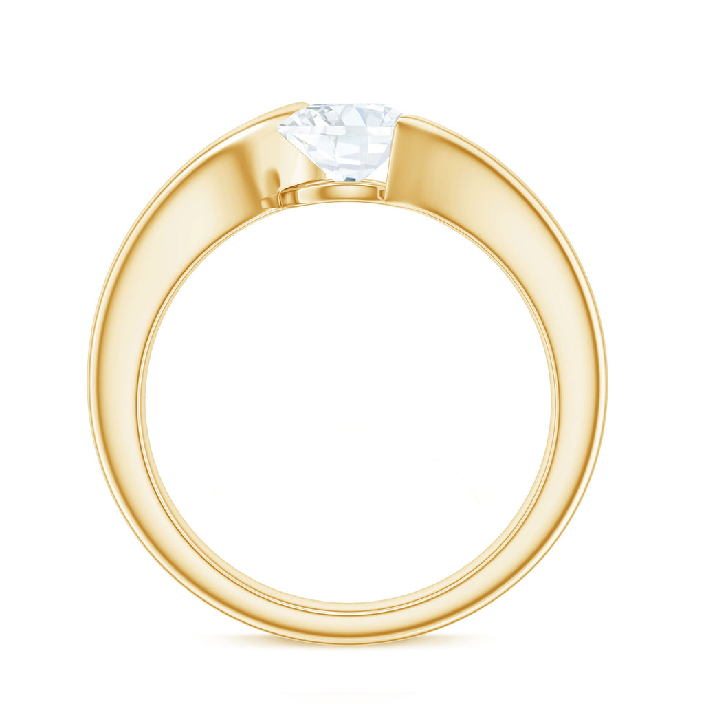 Brilliant Cut Moissanite Engagement Ring in Tension Setting