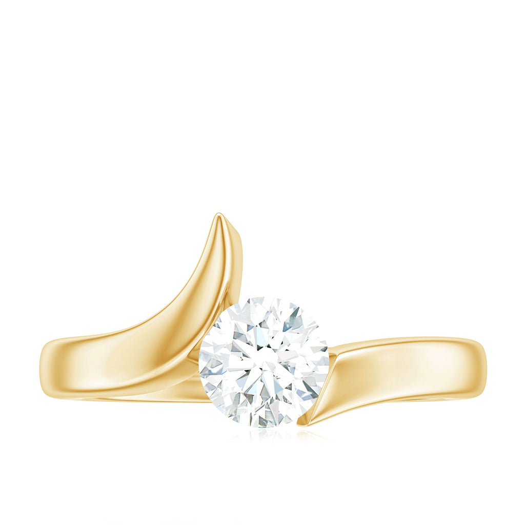 Brilliant Cut Moissanite Engagement Ring in Tension Setting