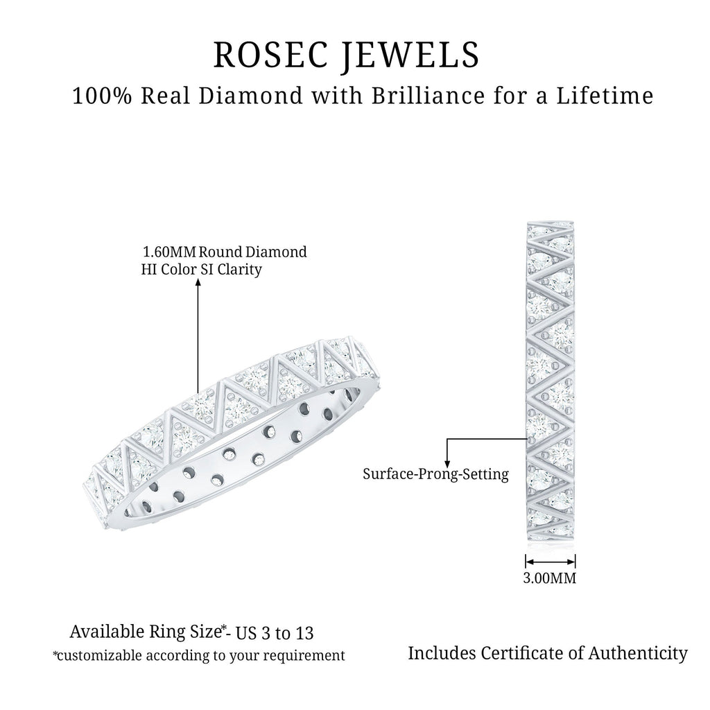 Diamond Band Ring in Surface Prong Set