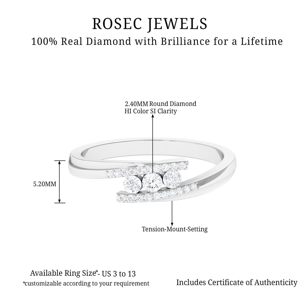 Round Diamond Three Stone Promise Ring