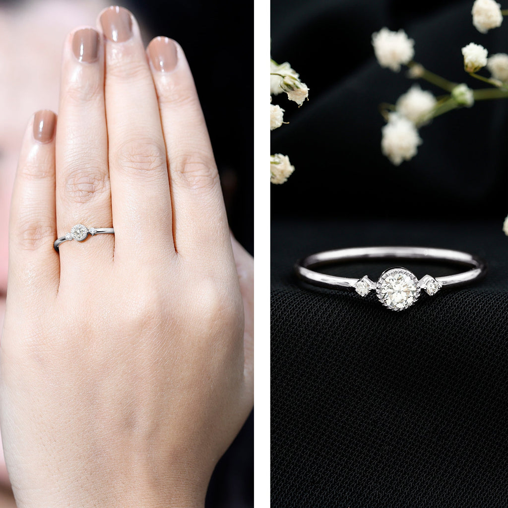 Minimal Diamond Promise Ring in Bezel Setting
