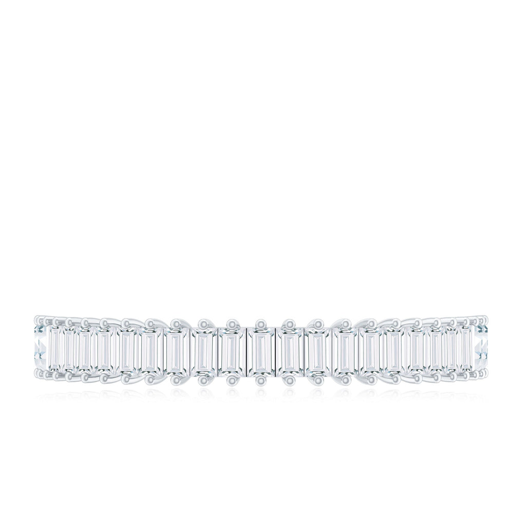Natural Baguette Diamond Half Eternity Ring for Anniversary