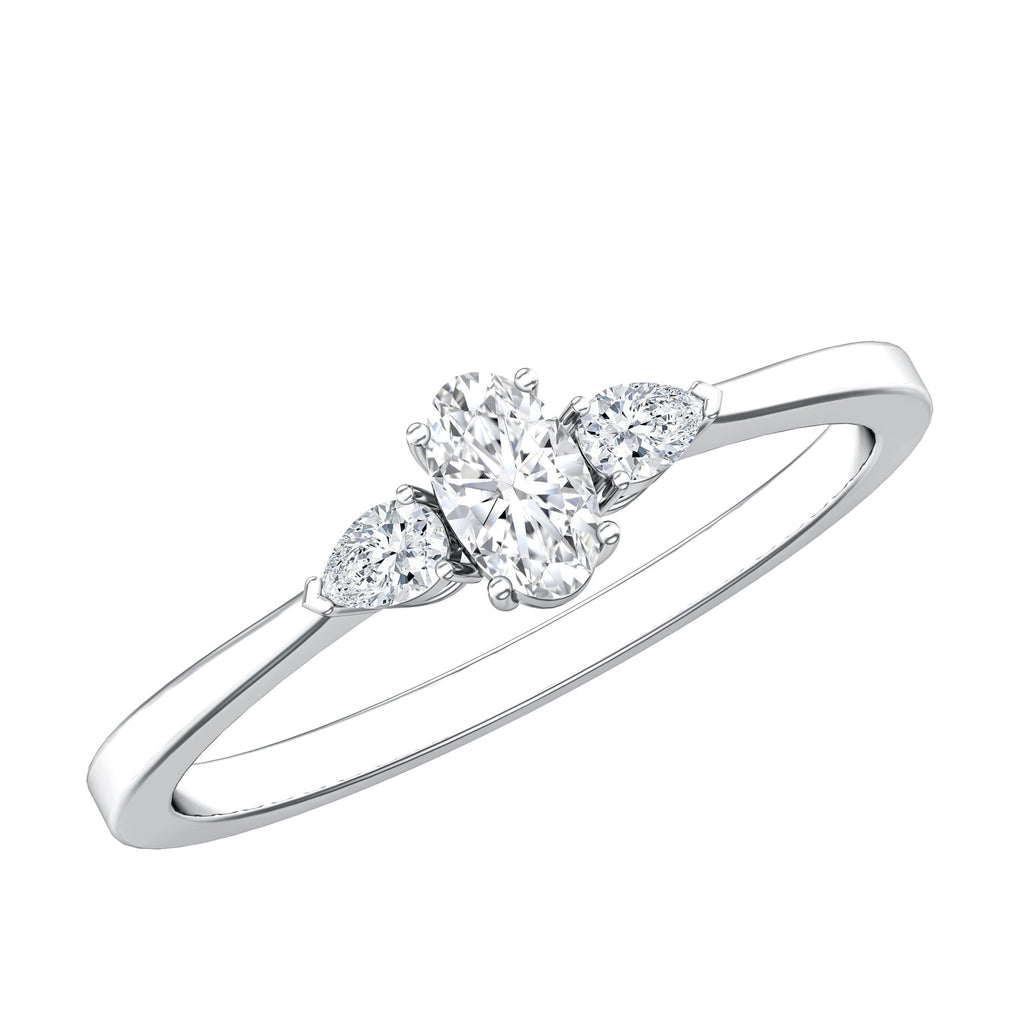 Real Diamond 3 Stone Promise Ring for Valentines