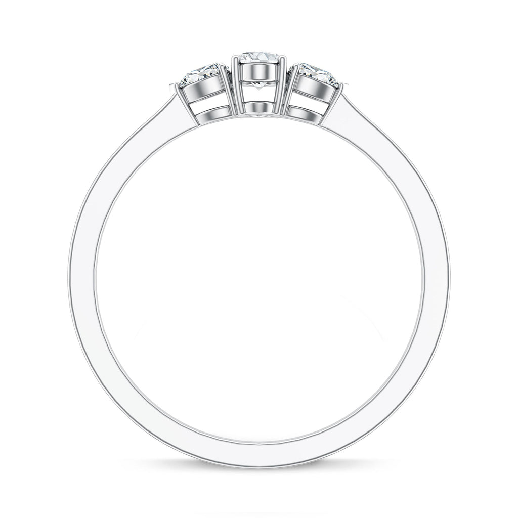 Real Diamond 3 Stone Promise Ring for Valentines