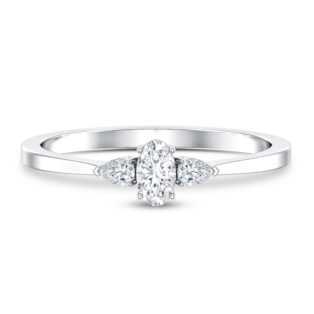 Real Diamond 3 Stone Promise Ring for Valentines