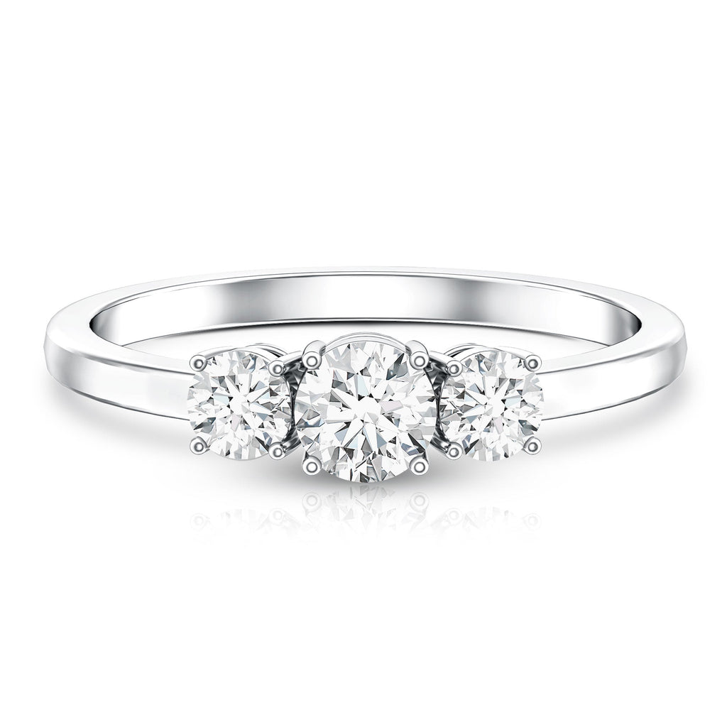 Natural Diamond 3 Stone Engagement Ring with Certificate