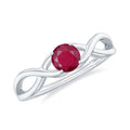 Natural 0.6 Carat Ruby Promise Ring with Crossover Shank