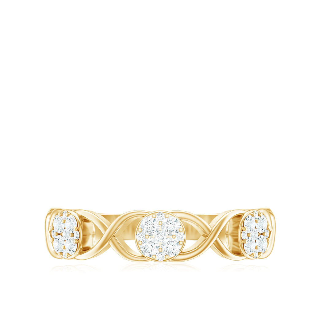 Natural Diamond Infinity Band Ring with Certificate