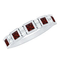 Certified Natural Garnet Diamond Half Eternity Anniversary Ring