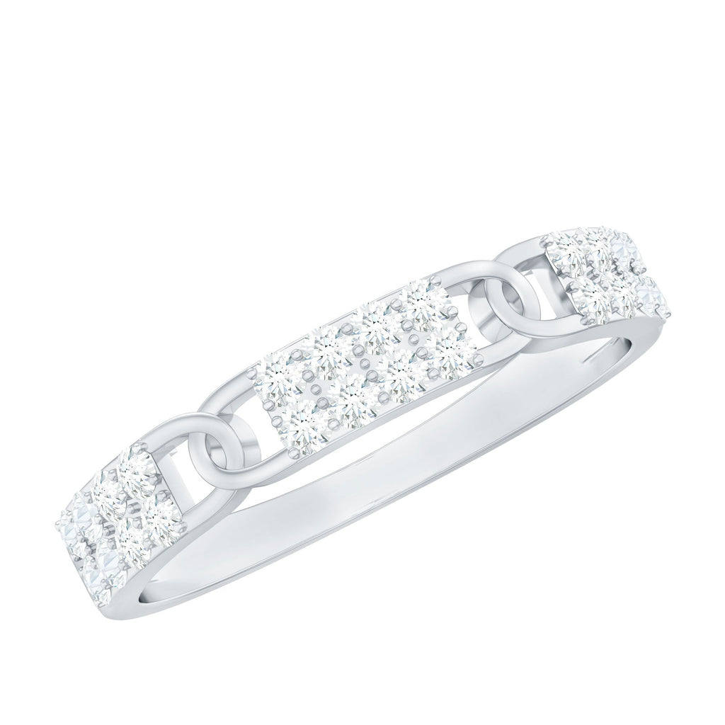 Certified Natural Diamond Interlock Half Eternity Band Ring