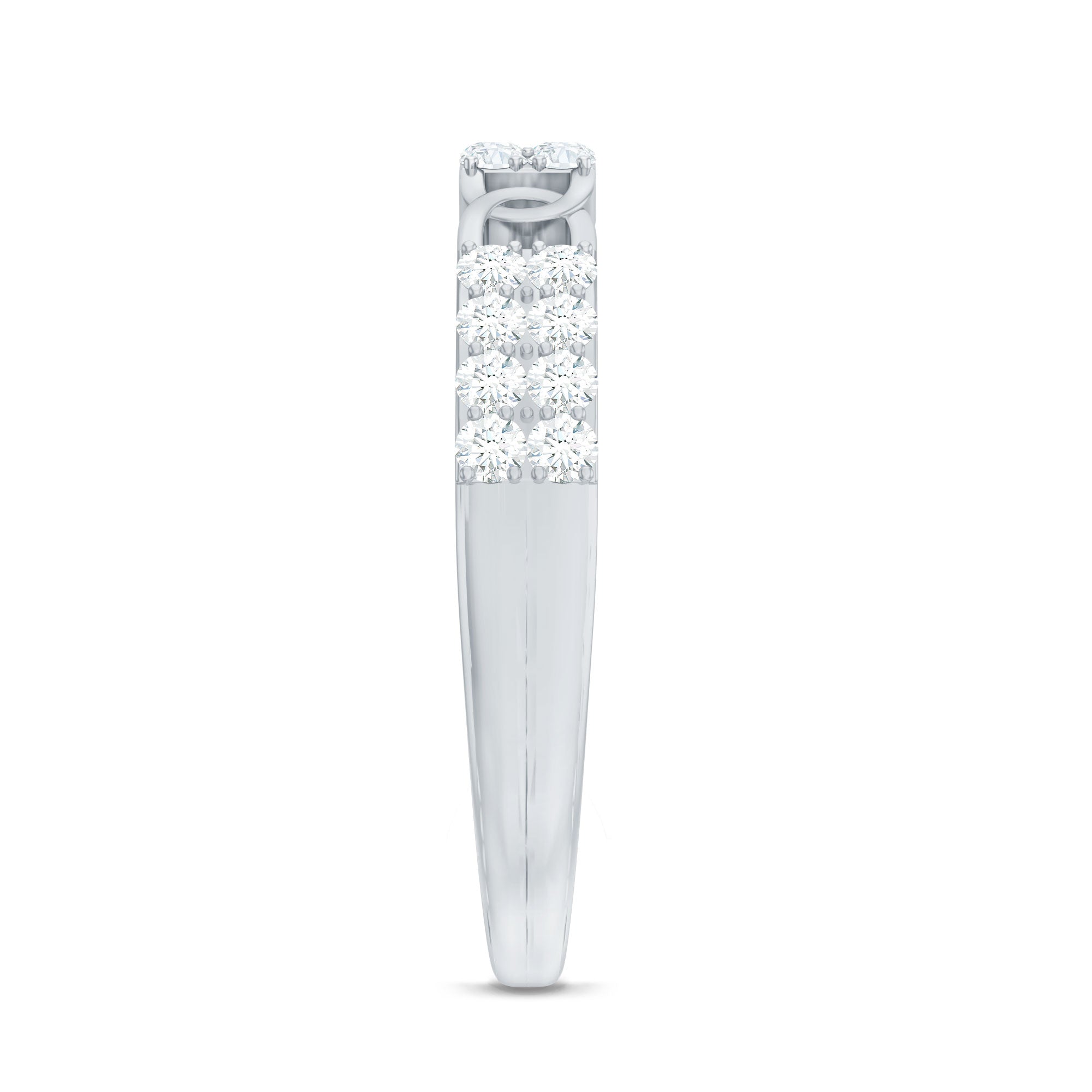 Certified Natural Diamond Interlock Half Eternity Band Ring