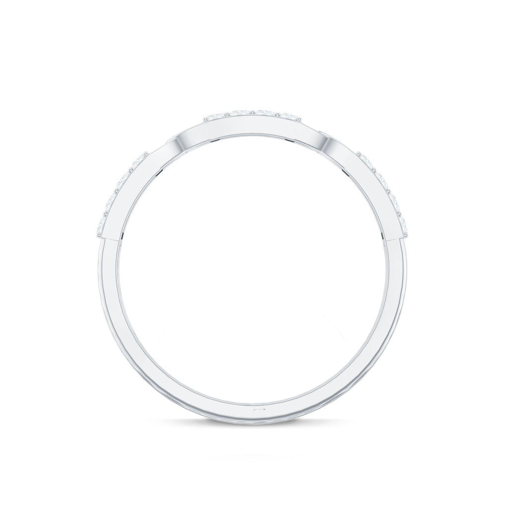 Certified Natural Diamond Interlock Half Eternity Band Ring