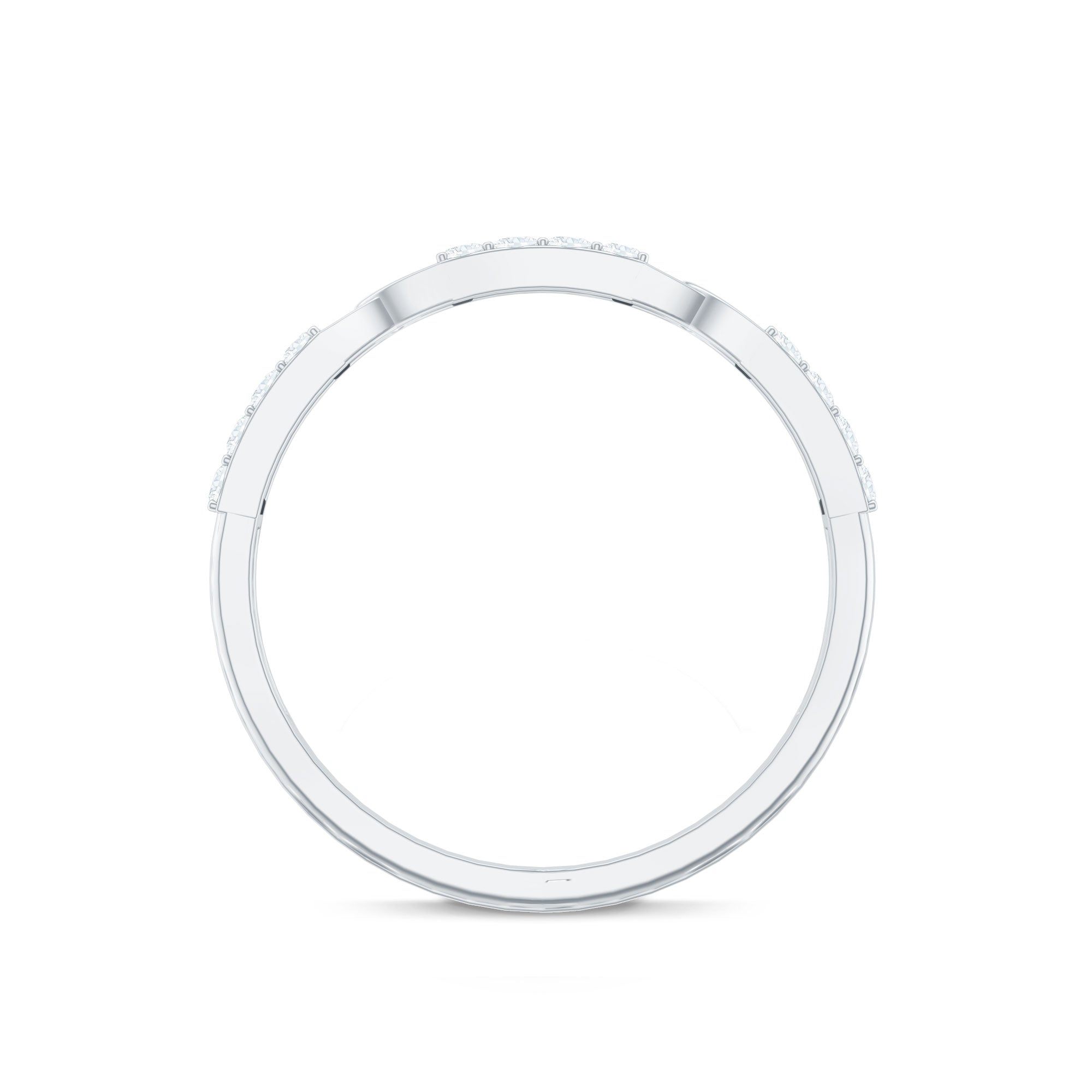 Certified Natural Diamond Interlock Half Eternity Band Ring