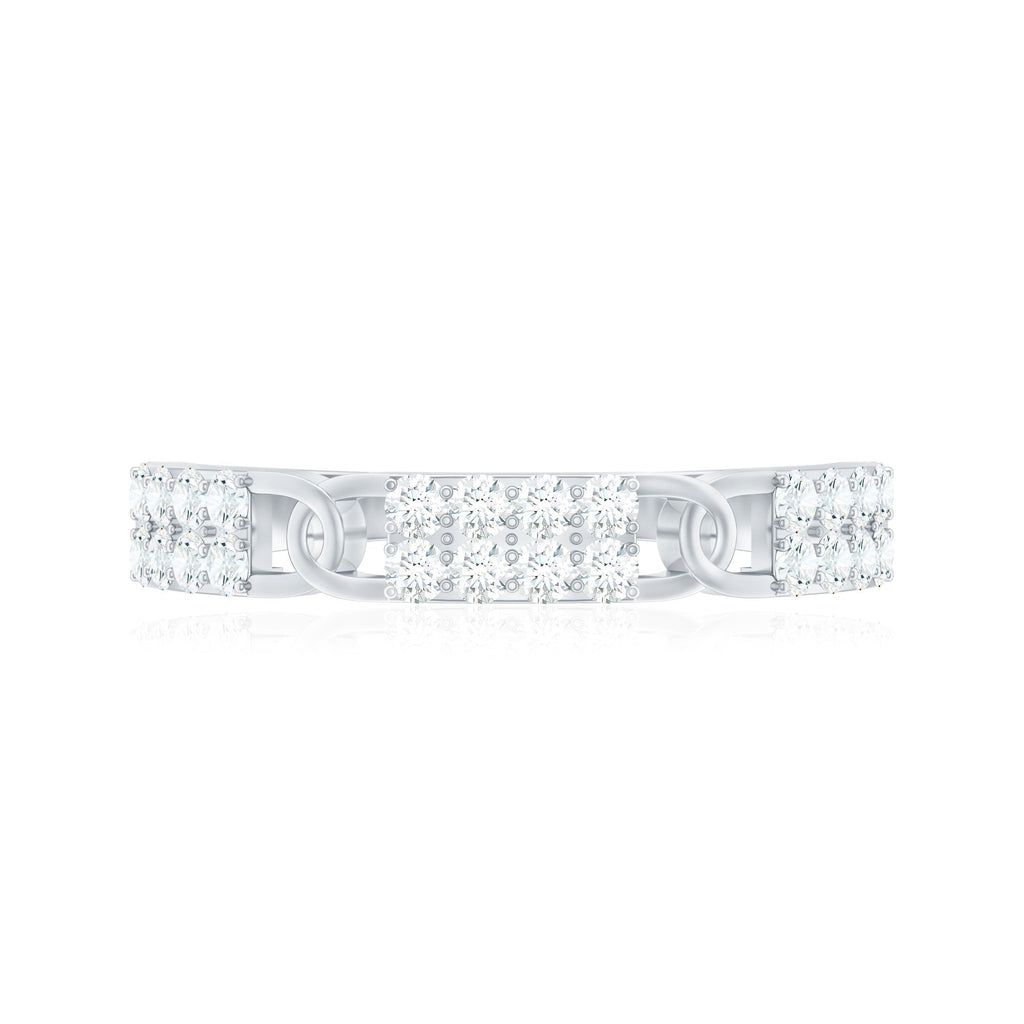 Certified Natural Diamond Interlock Half Eternity Band Ring