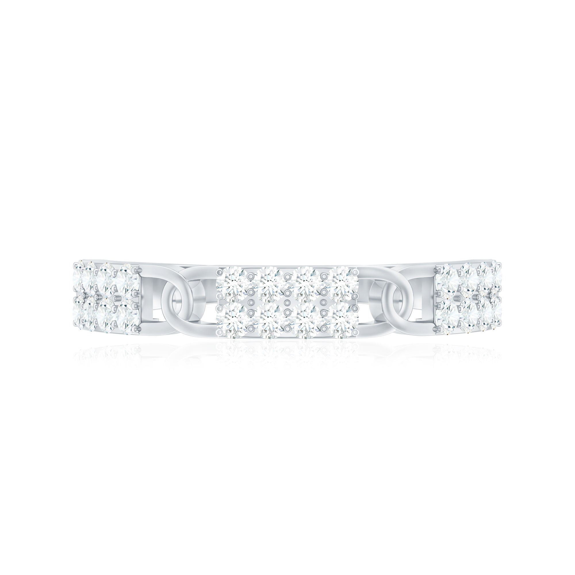 Certified Natural Diamond Interlock Half Eternity Band Ring