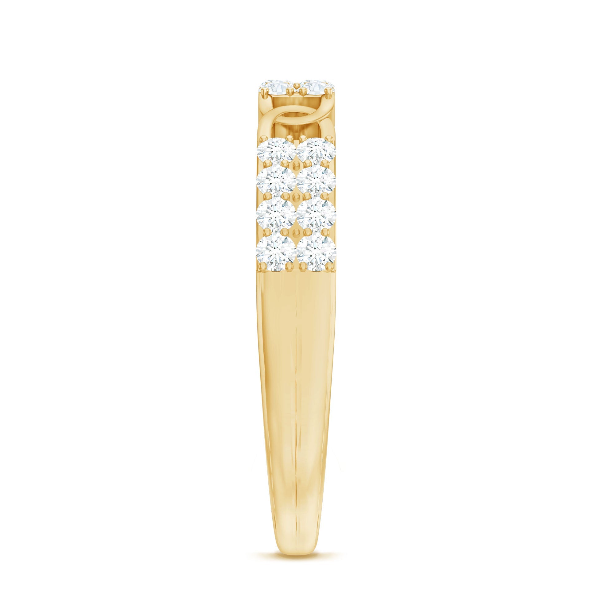 Certified Natural Diamond Interlock Half Eternity Band Ring