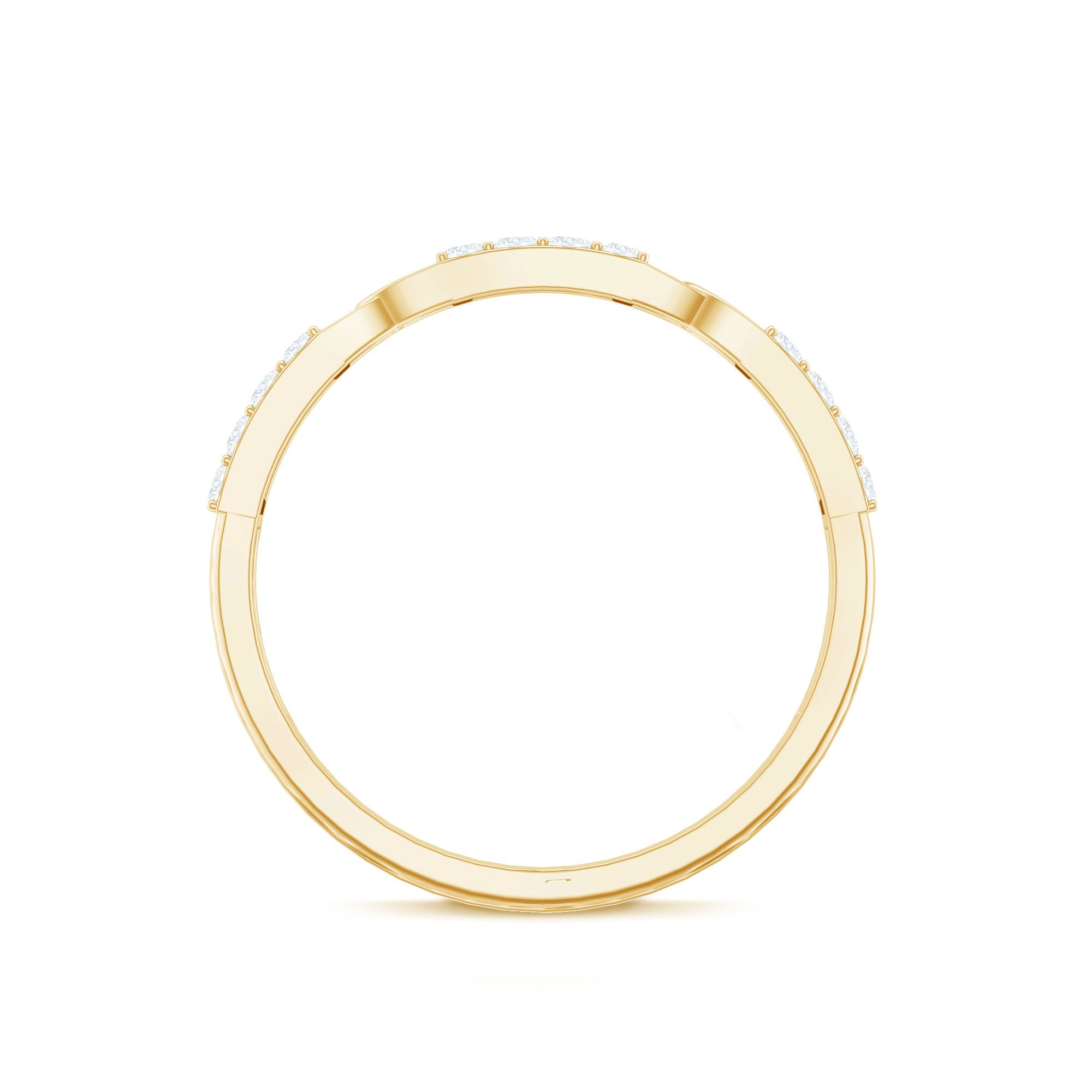 Certified Natural Diamond Interlock Half Eternity Band Ring