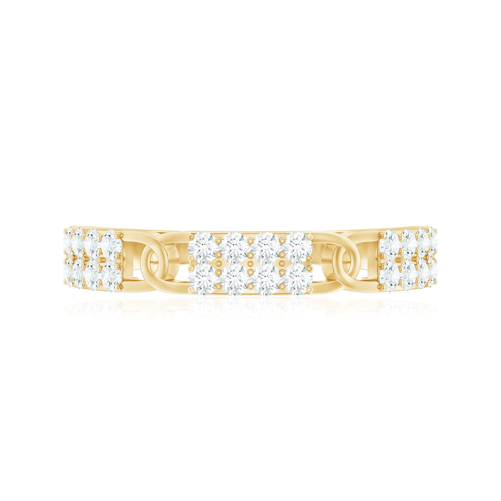Certified Natural Diamond Interlock Half Eternity Band Ring