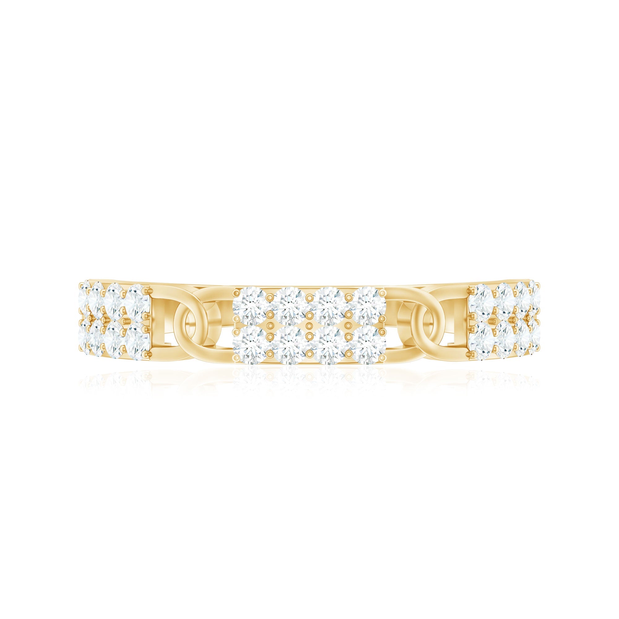 Certified Natural Diamond Interlock Half Eternity Band Ring