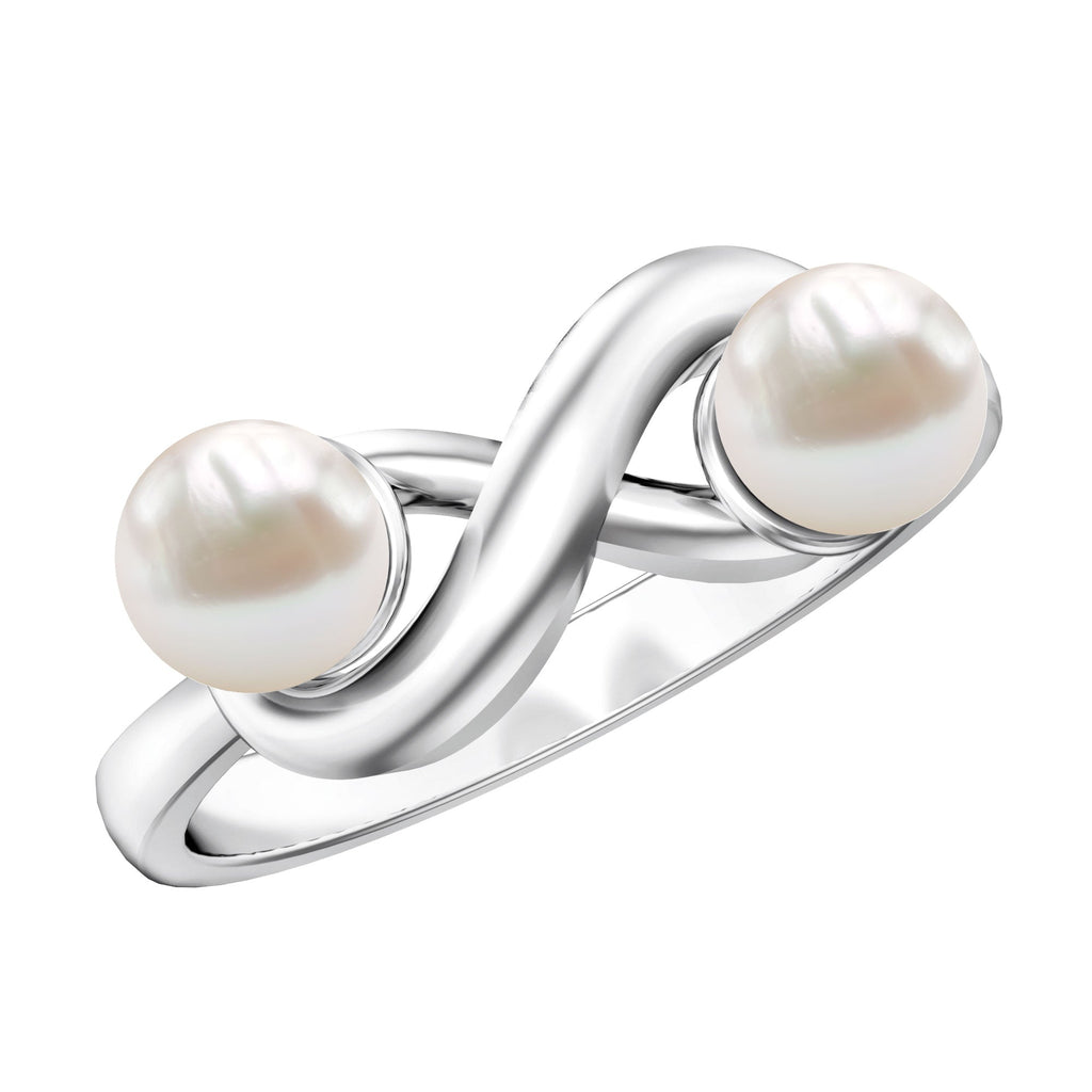 Toi et Moi Freshwater Pearl Infinity Promise Ring