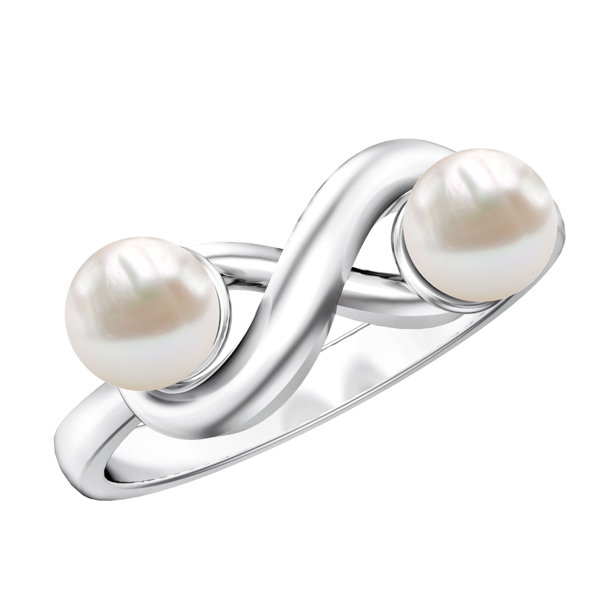 Toi et Moi Freshwater Pearl Infinity Promise Ring