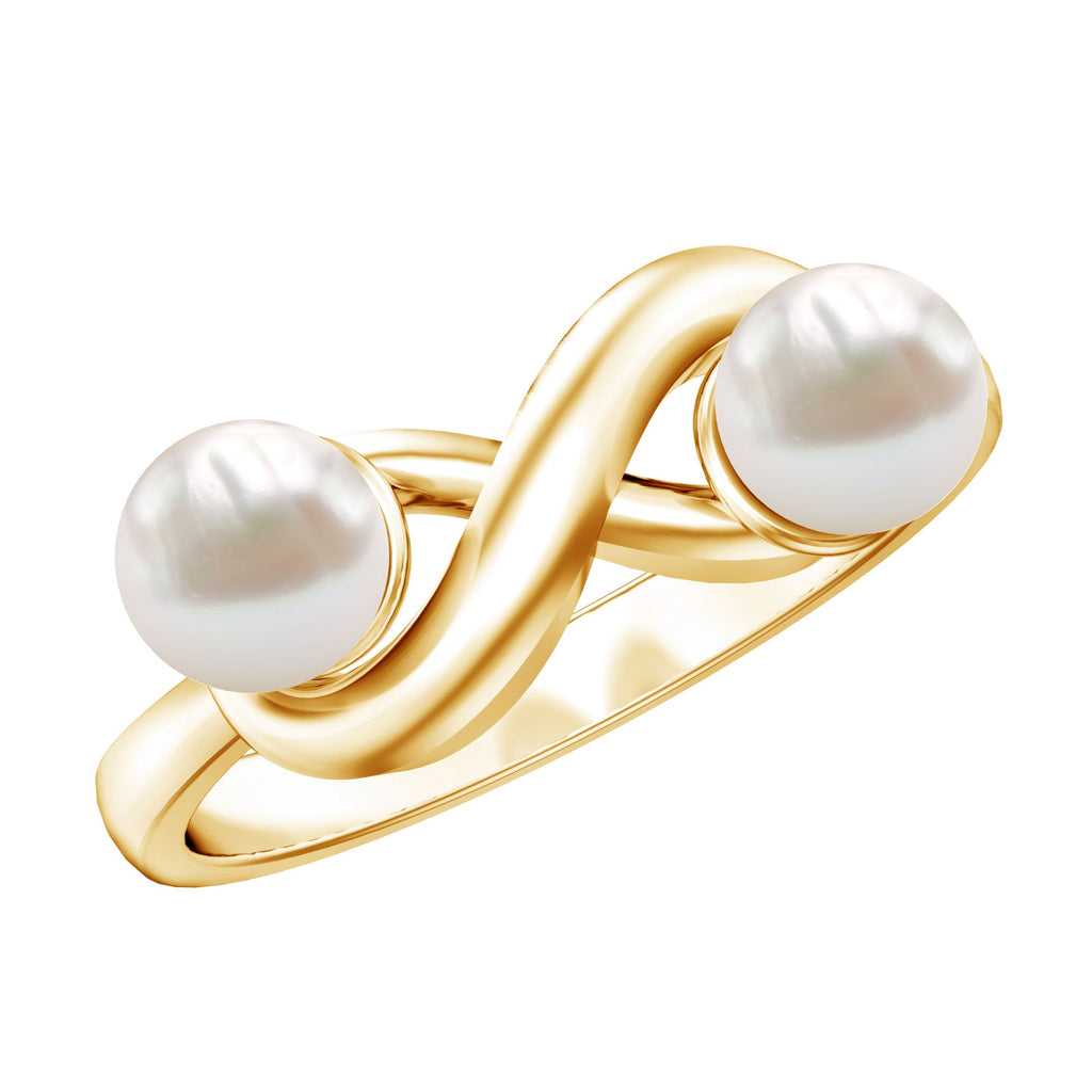Toi et Moi Freshwater Pearl Infinity Promise Ring