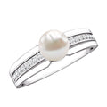 2.2 Carat Freshwater Pearl Engagement Ring with Diamond for Women