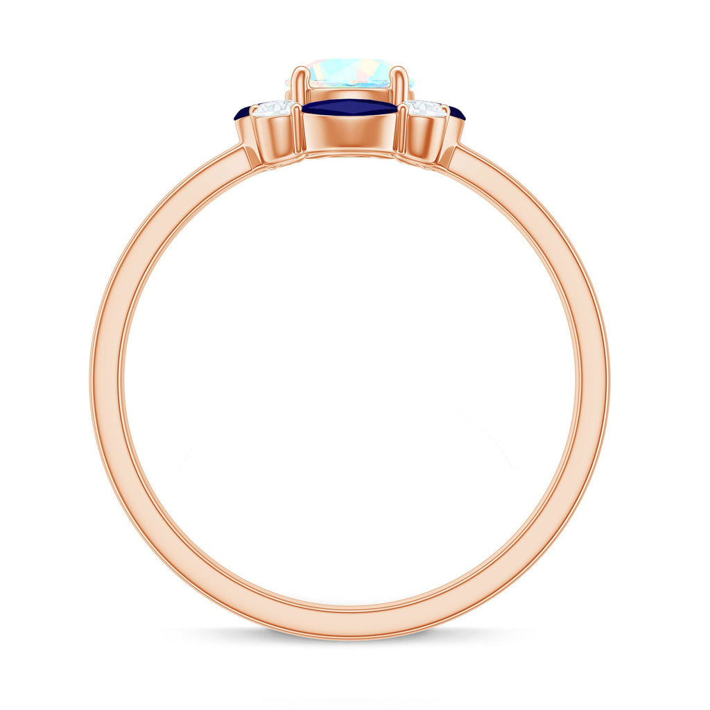 Natural Ethiopian Opal and Sapphire Designer Ring