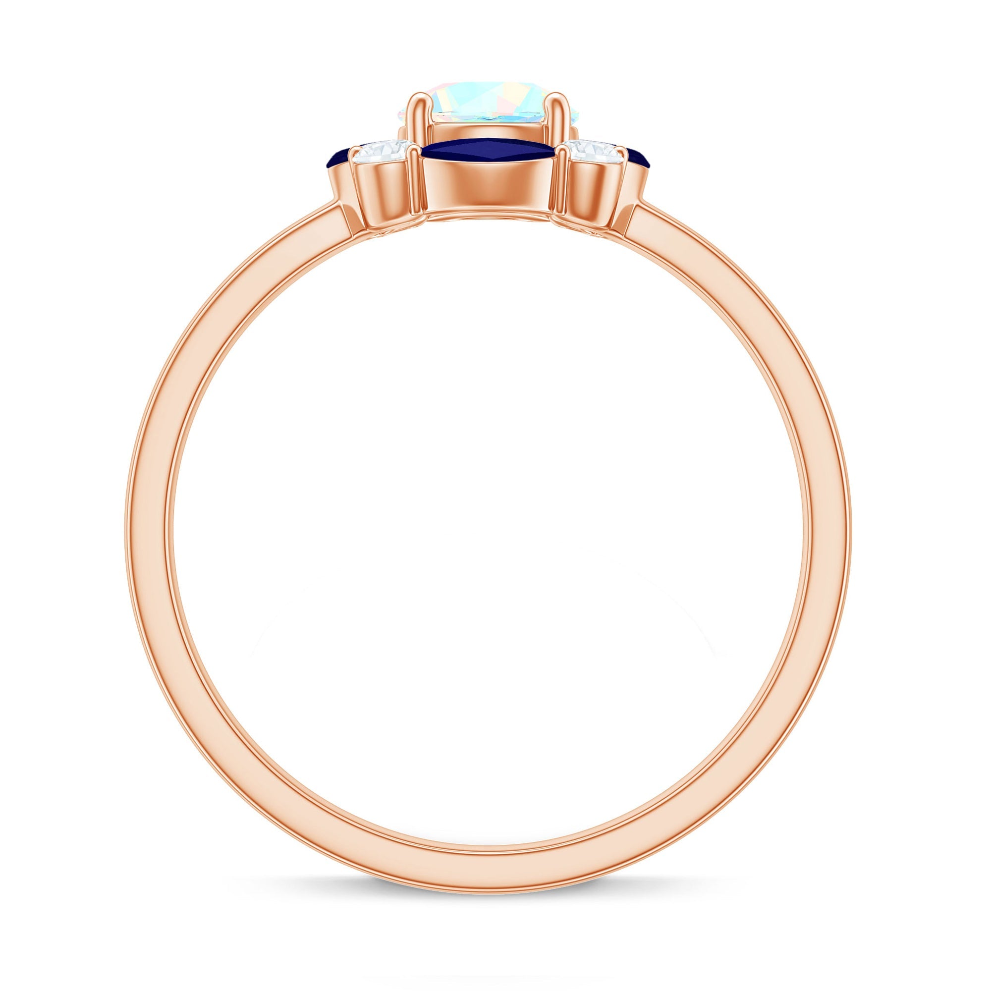 Natural Ethiopian Opal and Sapphire Designer Ring