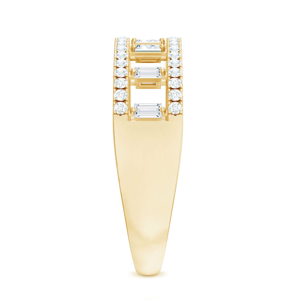 Natural Baguette Diamond Half Eternity Band With Certificate
