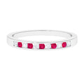 Minimal Ruby Diamond Ring in Channel Set